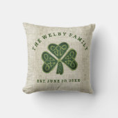 Artsy Shamrock Irish Family Est. Aangepaste datum Kussen (Voorkant)