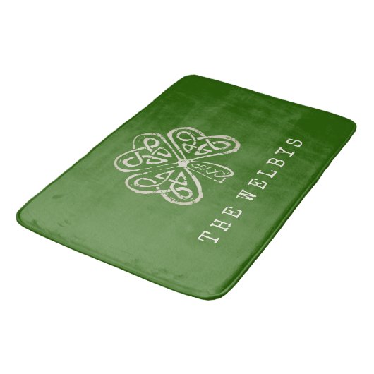 Artsy Shamrock Personalized Irish Home Decor Badmat (Gekanteld)