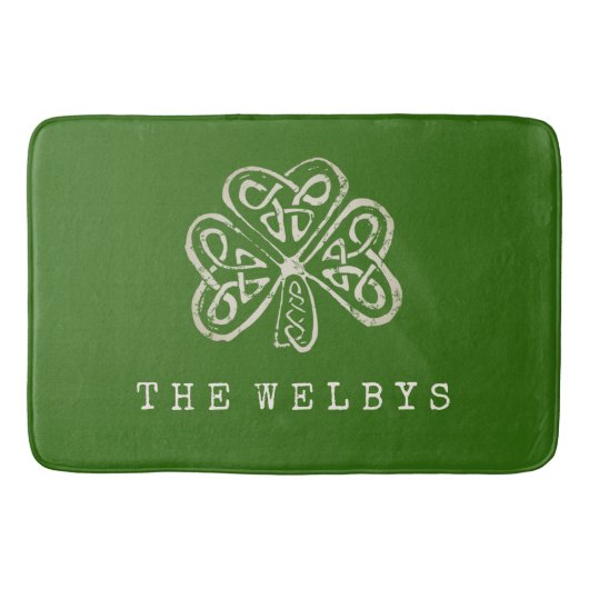Artsy Shamrock Personalized Irish Home Decor Badmat (Voorkant)