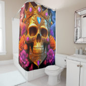 Artsy Skull Douchegordijn (In situ)