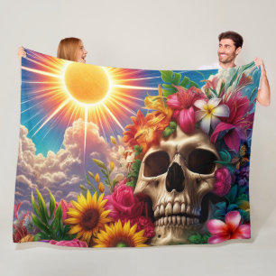 Artsy Skull Fleece Deken