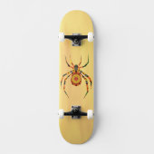 Artsy Spider op Geel Achterste Schaats Deck Skateboard (Voorkant)