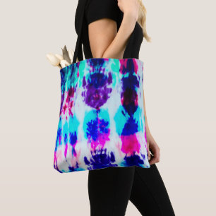 Artsy Summer Pink Blue Colorful Tie Patroon Draagtas