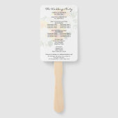 Artsy Sunflower Floral Wedding Ceremony Programme  Handwaaier (Achterkant)