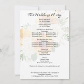 Artsy Sunflower Floral Wedding Ceremony Programme Kaart (Achterkant)