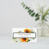 Artsy Sunflower Floral - Wit Visitekaartje (Staand voorkant)