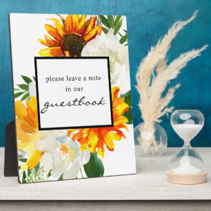 Artsy Tournesol Floral Livre d'or Plaque