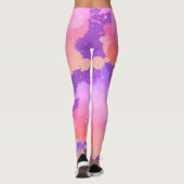Artsy Trendy Chic Girly Doll Kleur Spletters Roze Leggings (Achterkant)