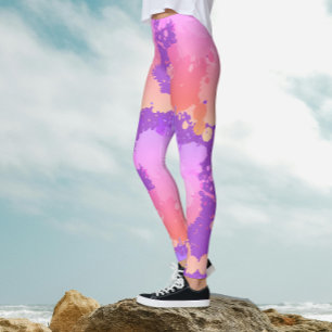 Artsy Trendy Chic Meisjesachtige Pop Kleurspatten Leggings