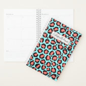 Artsy Trendy Coral Mint Turquoise Leopard Poster d (Devant avec enveloppe)