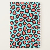 Artsy Trendy Coral Mint Turquoise Leopard Poster d (Dos)