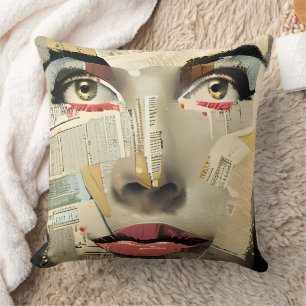 Artsy Unieke Digitale Kunst   Pretty Lady Abstract Kussen