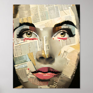 Artsy unieke digitale kunst Pretty Lady Abstract Poster