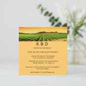 Artsy Vineyard Sunset Winery Wedding Invite Kaart (Staand voorkant)