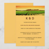 Artsy Vineyard Sunset Winery Wedding Invite Kaart (Voorkant / Achterkant)