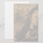 Artsy Violin Music Briefpapier (Voorkant / Achterkant)
