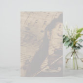 Artsy Violin Music Briefpapier (Staand voorkant)