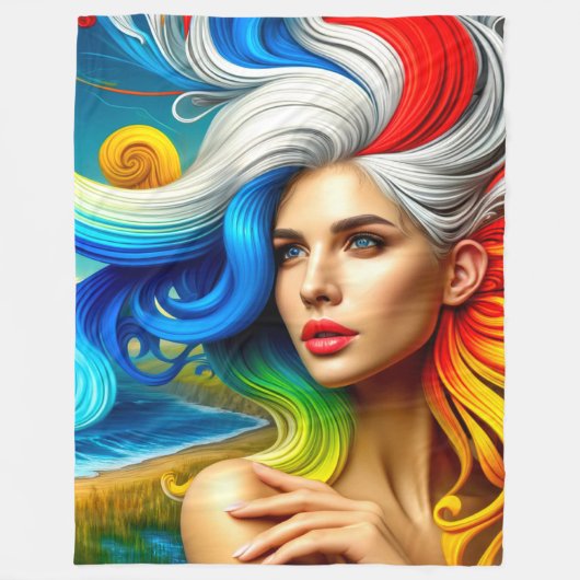 Artsy Woman Fleece Deken (Voorkant)