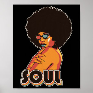 Artsy Womens Funk 70s Costume Afro Soul Mu Poster