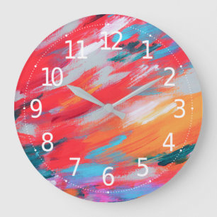 Artwork Acrylique Palette Abstraite Horloge mura