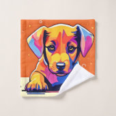 Artwork de Chiot Coloré (Gant de toilette)