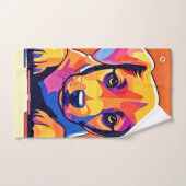 Artwork de Chiot Coloré (Serviette à main)