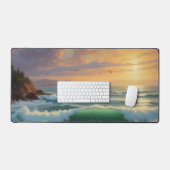 Artwork de peinture de paysage marin Sunset Ocean (Clavier et souris)