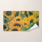 Artwork de tournesols jaunes Vintages| Ensemble de (Serviette à main)