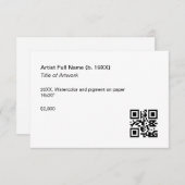 ArtWork Exhibition Label Sjabloon met QR-code (Voorkant / Achterkant)