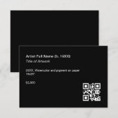 ArtWork Exhibition Label Sjabloon met QR-code (Voorkant / Achterkant)