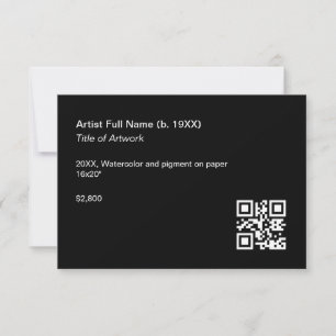 ArtWork Exhibition Label Sjabloon met QR-code
