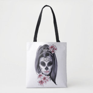 Artwork-masker maakt Gothic meisje omhoog Draagtas
