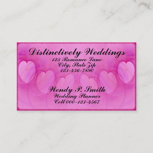 Artwork van hartlijn met boog visitekaartje (Voorkant)