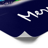 Arty Abstracte kerstboom in Midnight Blue Poster (Hoek)