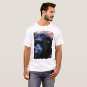 Arty Blue Chimpansee Portret T-shirt (Voorkant volledig)