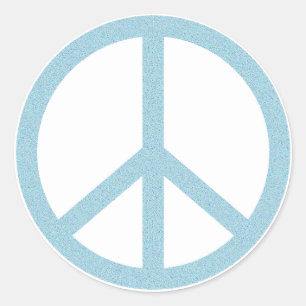 Arty Blue Peace Symbool Ronde Sticker