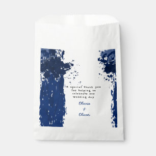 Arty Blue Splatter - Wedding Favor Bag Bedankzakje