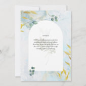 Arty Botanical Greenery Gold Faire-part de mariage (Dos)