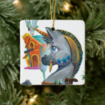 Arty bouwt een Birdhouse Holiday Ornament