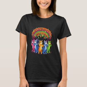 Arty Festival Regenboog Kat Rave T-shirt