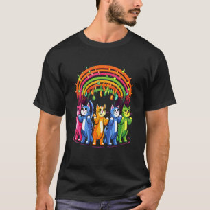 Arty Festival Regenboog Kat Rave T-shirt