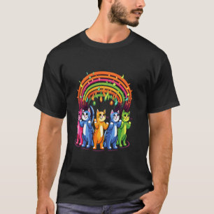 Arty Festival Regenboog Kat Rave T-shirt