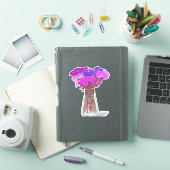 Arty Gelukkige Kleurrijke Bloemen in Vaas +Custom Sticker (iPad Cover)