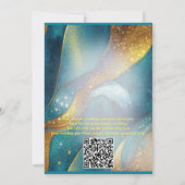 Arty Gold abstracte flower Uitnodiging (Achterkant)