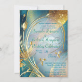 Arty Gold Fleur abstraite Invitation (Devant)