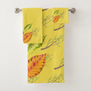 Arty herfst op een badkamer handdoek set