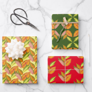 Arty herfst op een wikkelpapierset inpakpapier vel