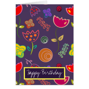 Arty moderne fleurs violettes et roses