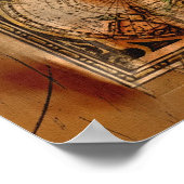 Arty  Old Wereldkaart Poster (Hoek)