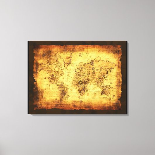 Arty  Oude Wereldkaart Canvas Print (Voorkant)